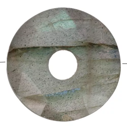 Perle donuts facettée 12 mm pierre gemme - Labradorite x1