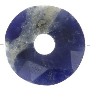 Perle donuts facettée 12 mm pierre gemme - Sodalite x1