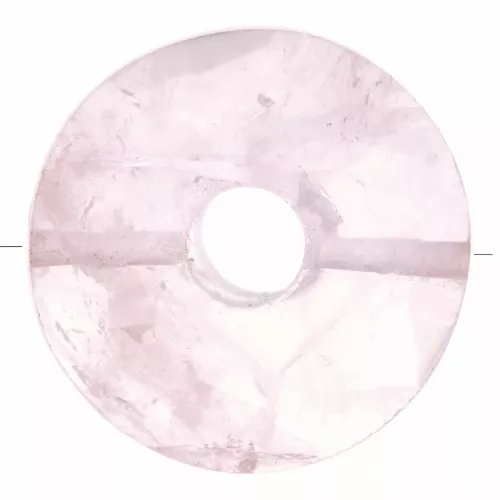 Perle donuts facettée 12 mm pierre gemme - Quartz rose x1