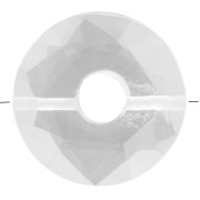 Perle donuts facettée 12 mm pierre gemme - Cristal de roche x1|raw }}