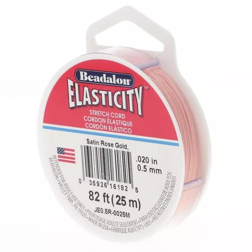 Fil élastique Elasticity 0.5 mm - Doré rose satiné x25m