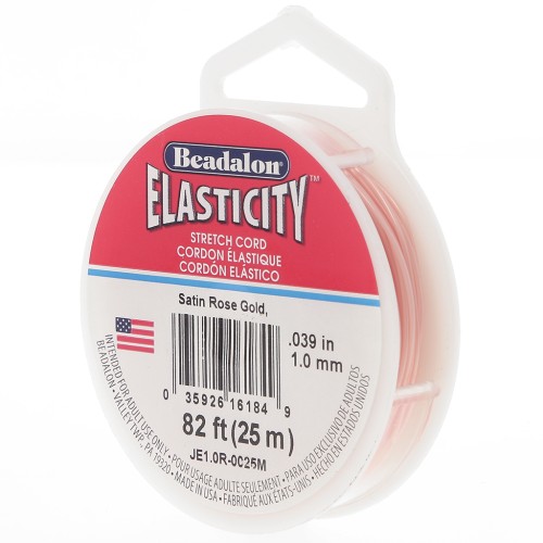 Fil élastique Elasticity 1 mm - Doré rose satiné x25m