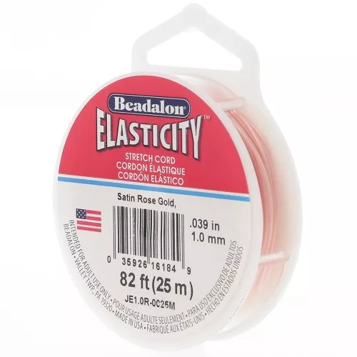 Fil élastique Elasticity 1 mm - Doré rose satiné x25m