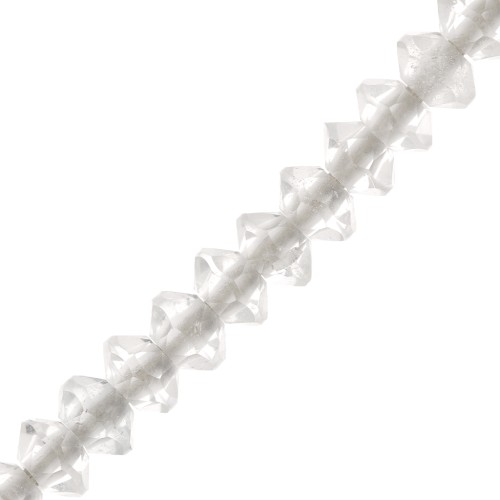 Perles rondelles bouliers facettées pierre gemme 3x2 mm - Cristal de roche x20