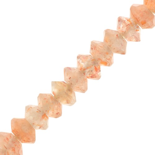 Perles rondelles bouliers facettées pierre gemme 3x2 mm - Pierre de soleil x20