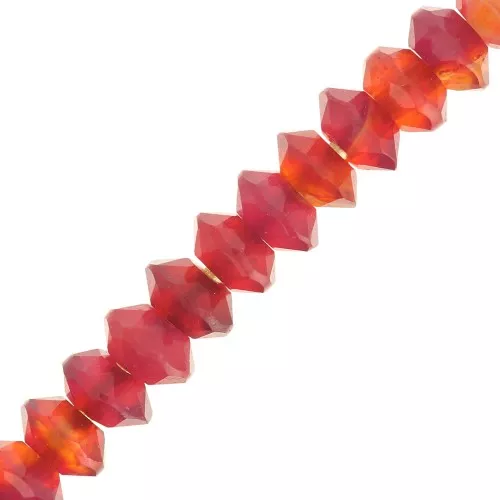 Perles rondelles bouliers facettées pierre gemme 3x2 mm - imitation Cornaline x20