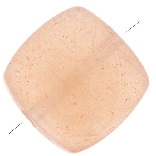 Perle plate carrée 8 mm en pierre gemme - Pierre de lune Peach x1