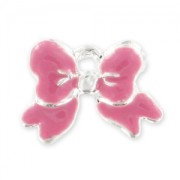 Breloque noeud résine époxy 11 mm Rose x1