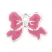 Breloque noeud résine époxy 11 mm Rose x1