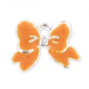 Breloque noeud résine époxy 11 mm Orange x1|raw }}