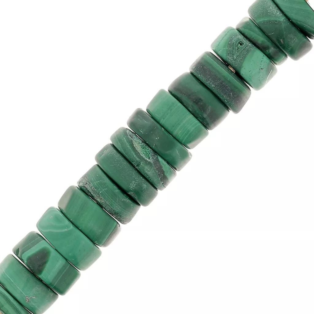 10 Perles Rondelles En Chrysocolle - 6x3-4mm - Heishi - Pour Création Bijoux - Neuf