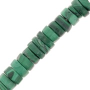 Perles rondelles - Heishi en pierre gemme 6x2 mm - Malachite x20|raw }}