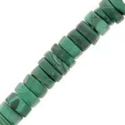 Perles Heishi rondelles en pierre gemme 6x2 mm - Malachite x20
