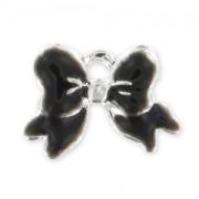 Breloque noeud résine époxy 11 mm Noir x1|raw }}