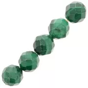 Perles rondes facettées 6 mm pierre gemme - Malachite x15