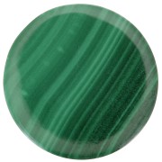 Cabochon plat rond - palet - 10 mm en pierre gemme - Malachite x1