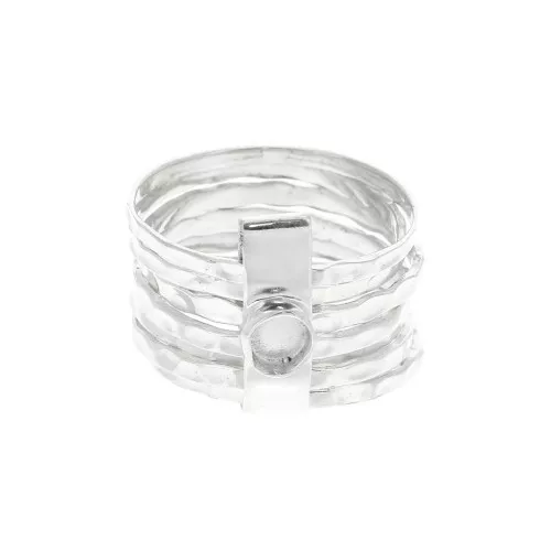 Bague semainier pour cabochon 4 mm - Taille 58 - Argent 925 x1