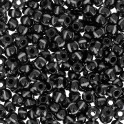 Perles rocailles Preciosa rayées 8/0 3 mm - Noir - Blanc x20g