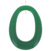 Pendentif ovale évidé en résine opaque 44x33 mm - Vert emeraude x1|raw }}