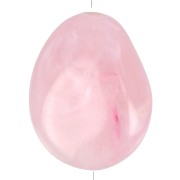 Perle plate irrégulière 25x20 mm en résine translucide - Rose clair marbré x1