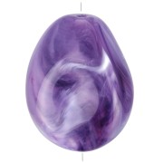 Perle plate irrégulière 25x20 mm en résine opaque - Violet marbré x1
