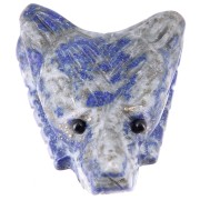 Pendentif tête de loup 35x25 mm en pierre gemme - Lapis lazuli x1