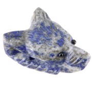 Pendentif tête de loup 35x25 mm en pierre gemme - Lapis lazuli x1