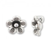 Bouton fleur 9,5 mm Placage Argent fin vieilli x1|raw }}
