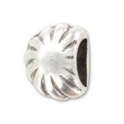 Embout coquillage pour cuir demi-rond argenté vieilli x1|raw }}