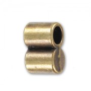 Embout double pour cordon 3 mm bronze x1|raw }}