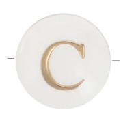 Perle lettre alphabet ronde en nacre 8 mm - C - Doré x1|raw }}