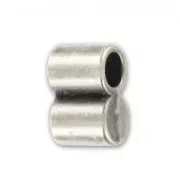 Embout double pour cordon 3 mm Placage Argent fin vieilli x1