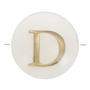 Perle lettre alphabet ronde en nacre 8 mm - D - Doré x1|raw }}