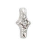 Intercalaire 2 rangs 11x4 mm rhodié strass Crystal x1|raw }}