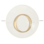 Perle lettre alphabet ronde en nacre 8 mm - O - Doré x1|raw }}