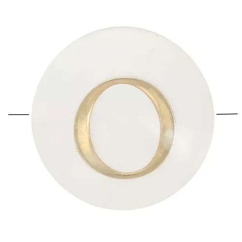 Perle lettre alphabet ronde en nacre 8 mm - O - Doré x1