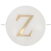 Perle lettre alphabet ronde en nacre 8 mm - Z - Doré x1|raw }}