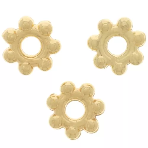 Perles rondelles intercalaires 5 mm - Doré à l'or fin x100