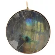 Pendentif rond pour cabochon fond plat 18 mm avec anneau vertical - Gold filled (or laminé)  x1