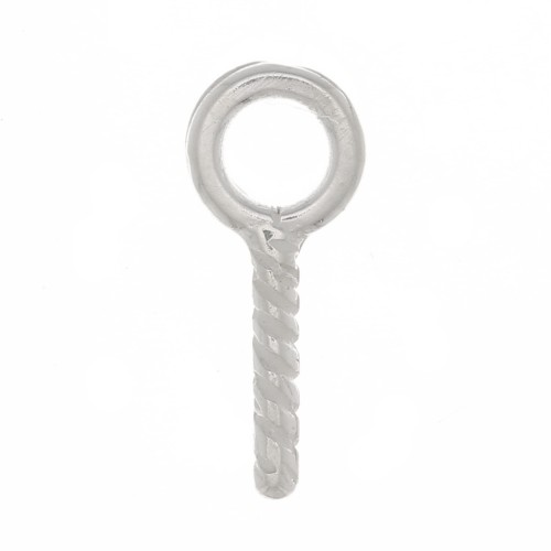 Crochets pitons à visser avec anneau 4 mm - Placage Argent fin x4