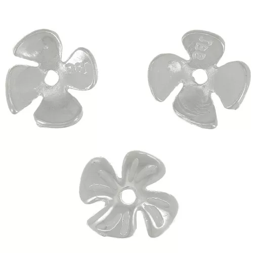 Coupelle fleur travaillée 8 mm - Placage Argent fin x1