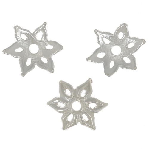 Coupelle fleur évidée 8 mm - Placage Argent fin x1