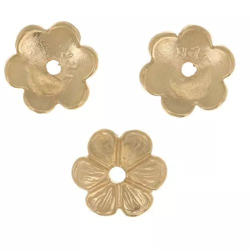 Coupelle fleur 7 mm - Doré à l'or fin x1