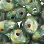 SuperDuo 2,5x5 mm Aquamarine Travertin x10g|raw }}