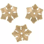 Coupelle flocon de neige 10 mm - Doré à l'or fin x1