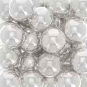 Perles sans trou - mini boules 3 mm - Placage Argent fin x100