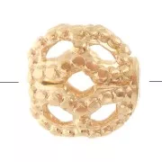 Perles rondes filigranées 4 mm - Doré à l'or fin x20