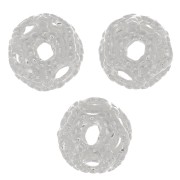 Perles rondes filigranées 4 mm - Placage Argent fin x20