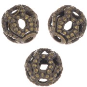 Perles rondes filigranées 4 mm - Bronze x20