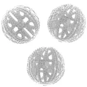 Perles rondes filigranées 12 mm - Placage Argent fin x10